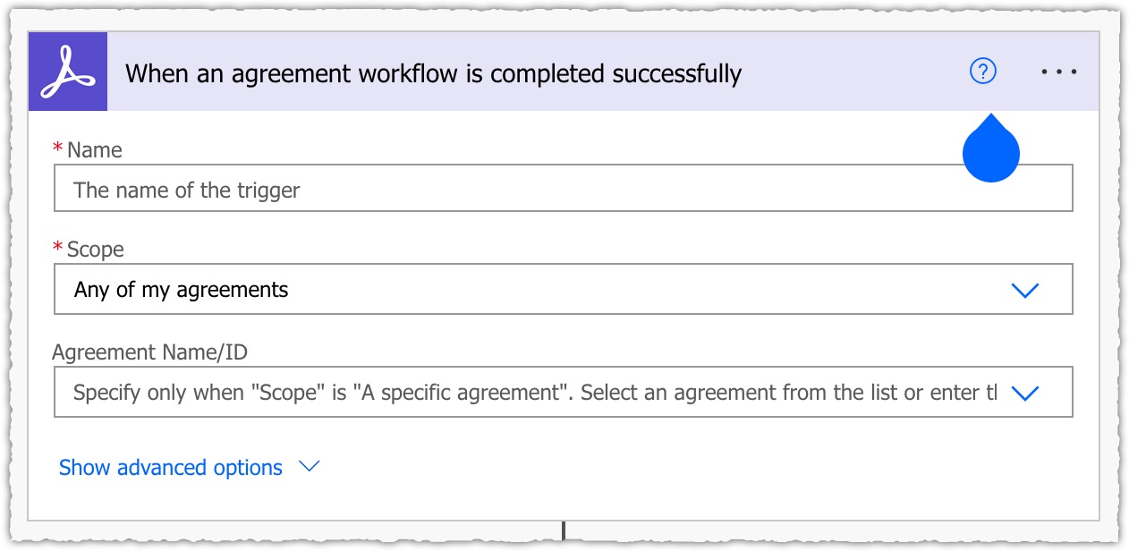 The name field is the first field - be succinct but descriptive.