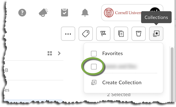 Select the Collection you want to add the item to