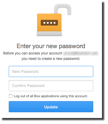 Box reset password