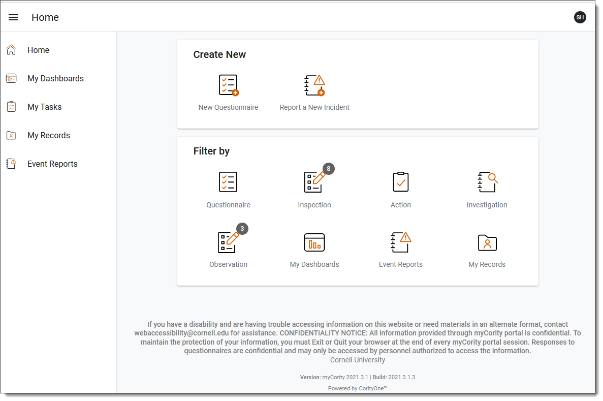 MyCority portal allows users to schedule appointments, report incidents, and more