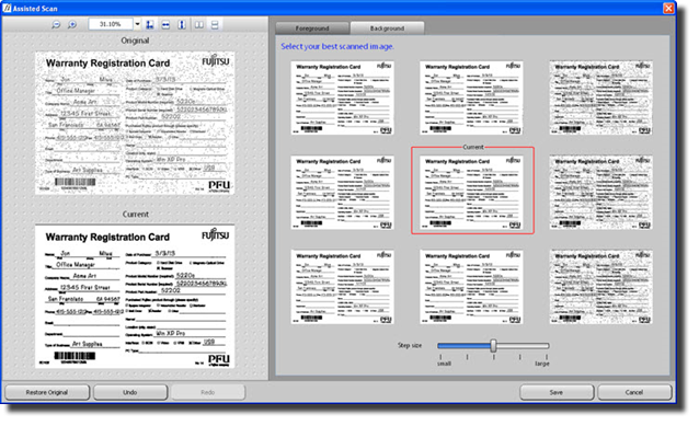 Assisted Scan showing version options