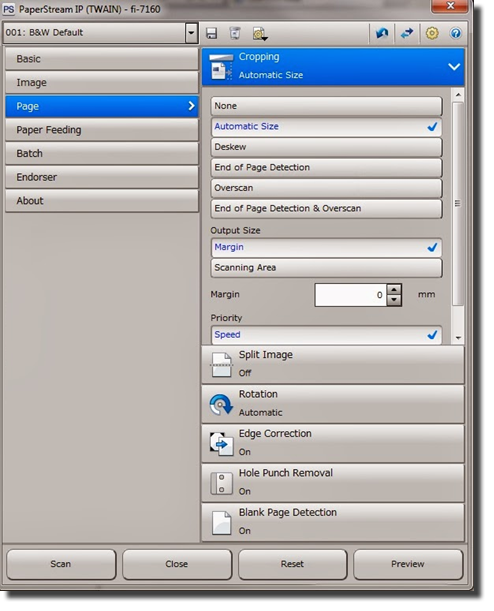 Cropping selection options