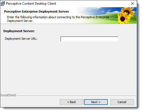 Perceptive Enterprise Deployment Server screen