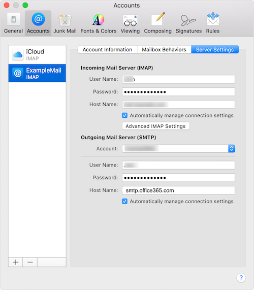 Change outgoing mail server (SMTP) host name to smtp.office365.com 