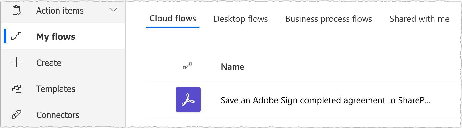 My Flows should be the third menu item.