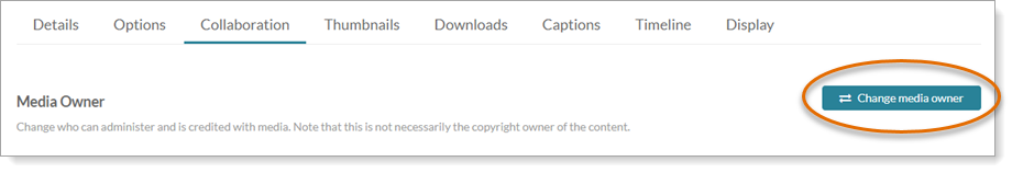 Video on Demand Change Media Owner button