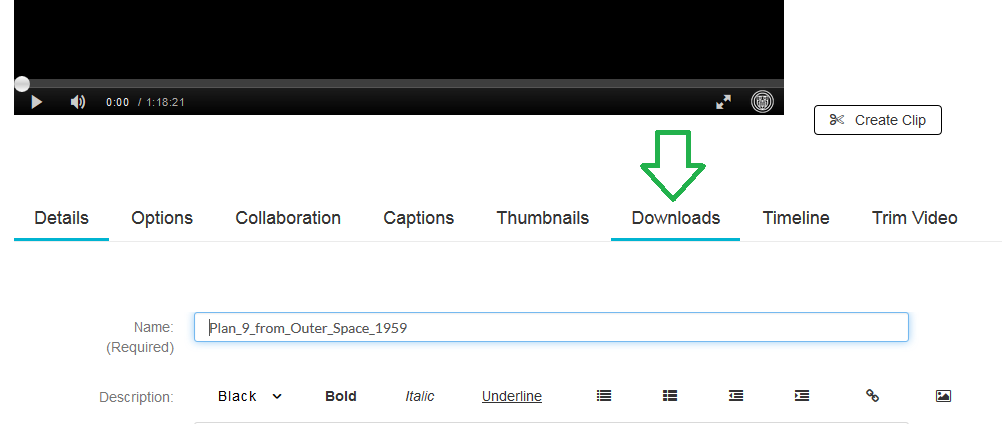 Picture of the Edit menu with the Downloads tab highlighted