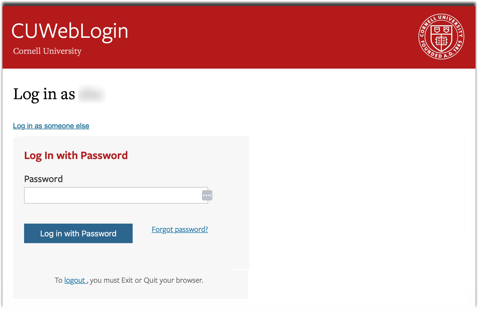 The password (or passkey) option will appear on the following page