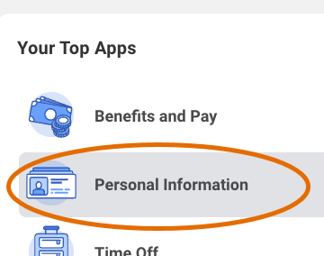 Step 1 to change privacy flag in Workday for office phone number