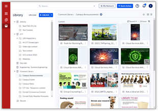 Small image of Appspace platform showing content Library