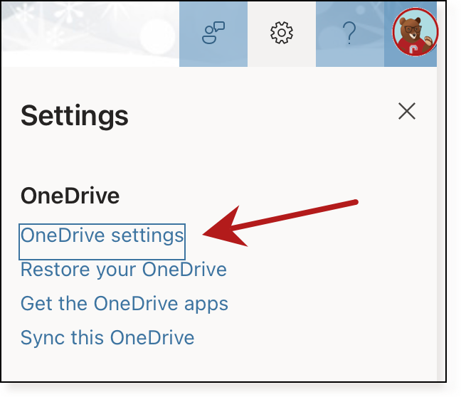 OneDrive Settings will be the first option on the list.