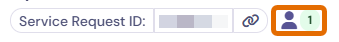 Person icon in a TDX ticket showing how many people are viewing it.