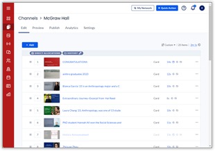 Small image of Appspace platform showing playlist (basic) channel