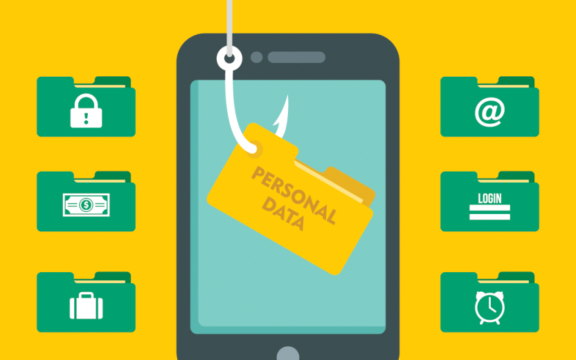 Fishing hook grabbing personal data.
