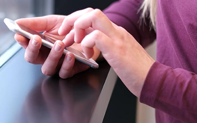 Student using Smartphone
