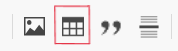 Row of 4 icons with the table icon being highlighted.