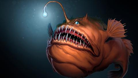 an deep sea anglerfish, representing phishing email