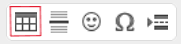 Row of 5 icons with the table icon being highlighted.