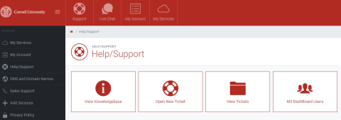 Picture of Media3 dashboard with Knowledgebase button highlighted
